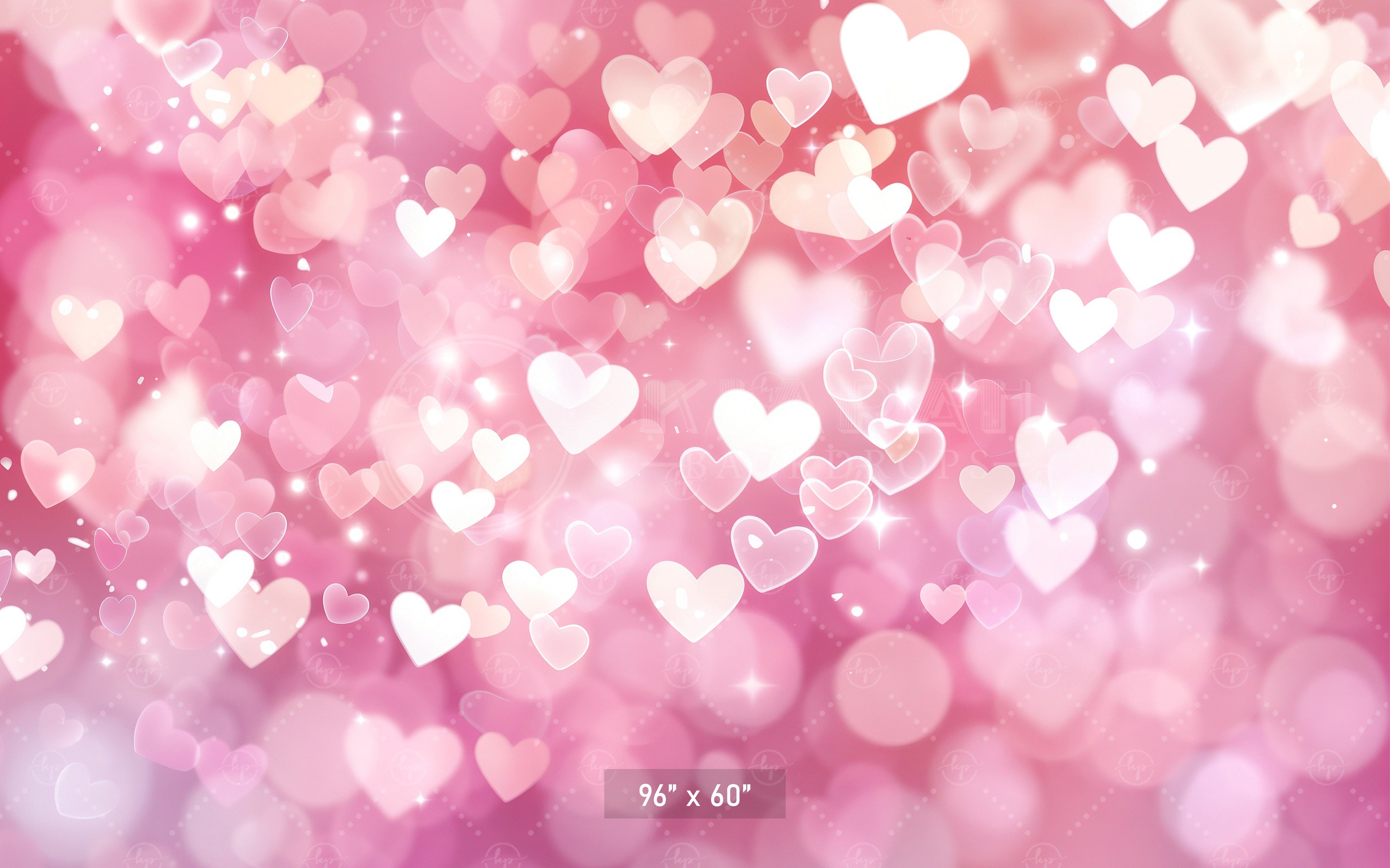Sparkling Hearts Bokeh Backdrop
