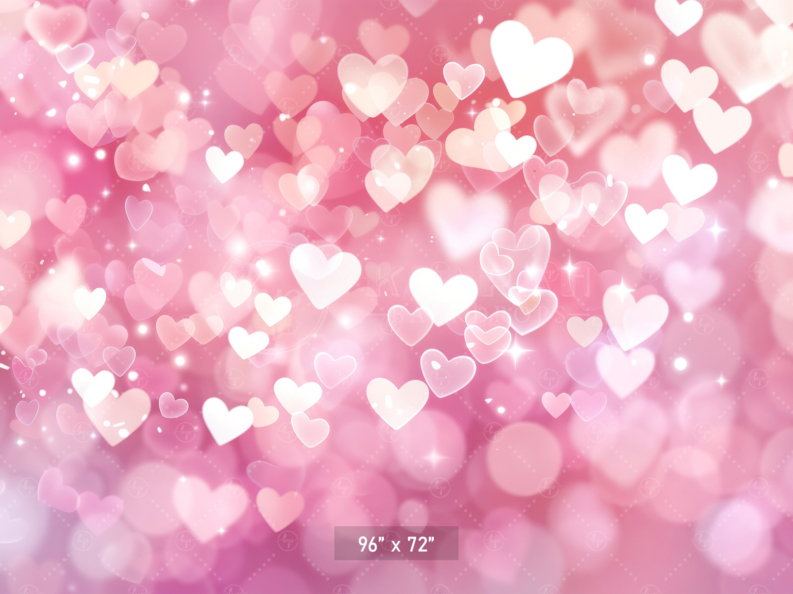 Sparkling Hearts Bokeh Backdrop