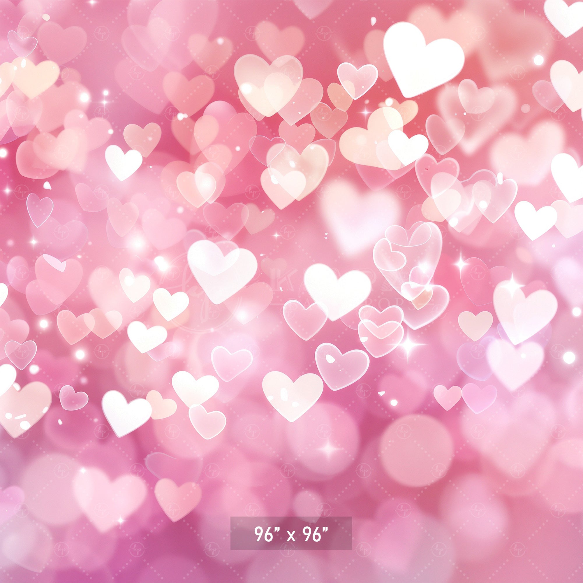 Sparkling Hearts Bokeh Backdrop