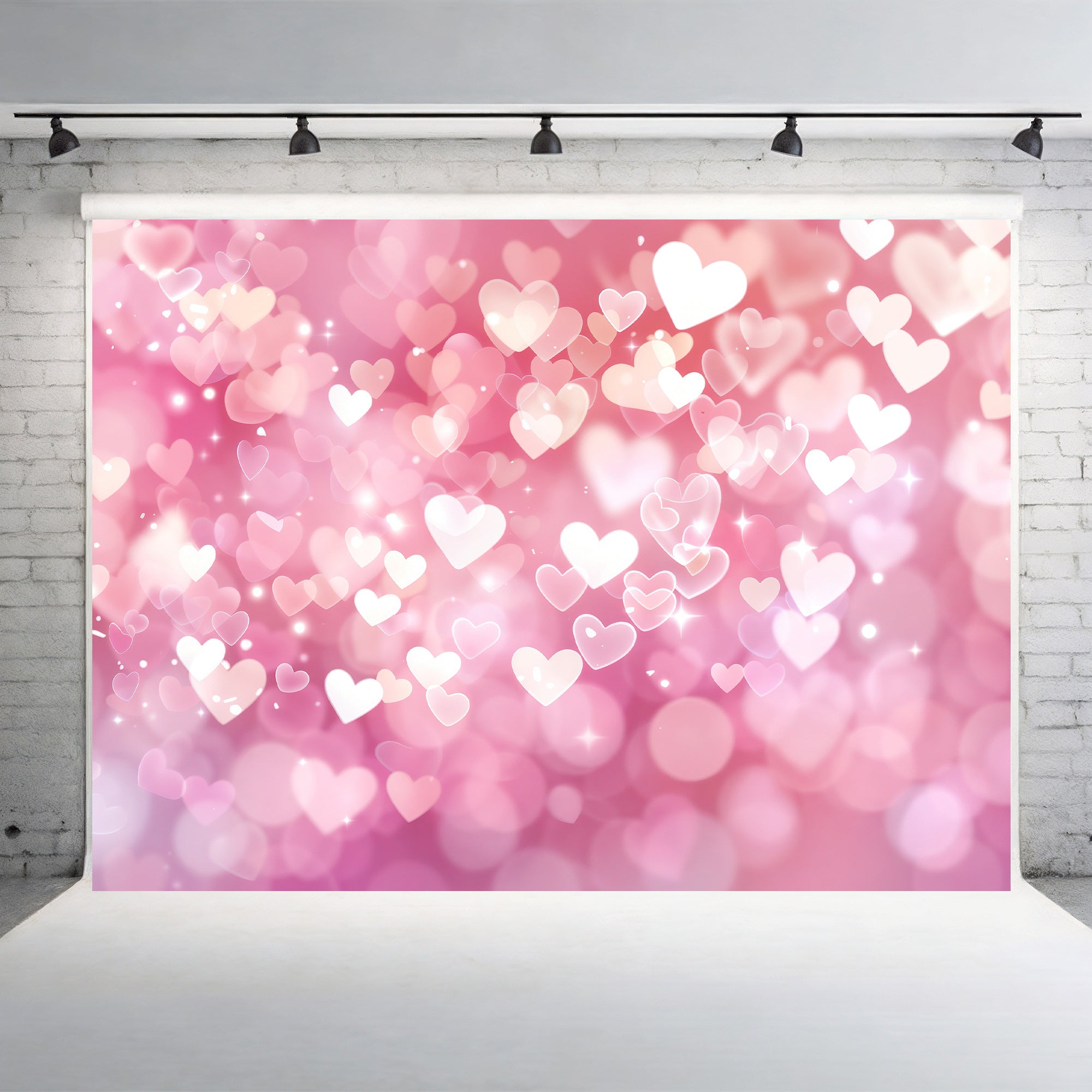 Sparkling Hearts Bokeh Backdrop