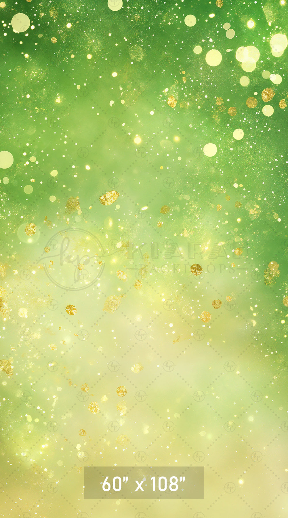 Green & Gold Glitter Bokeh Backdrop