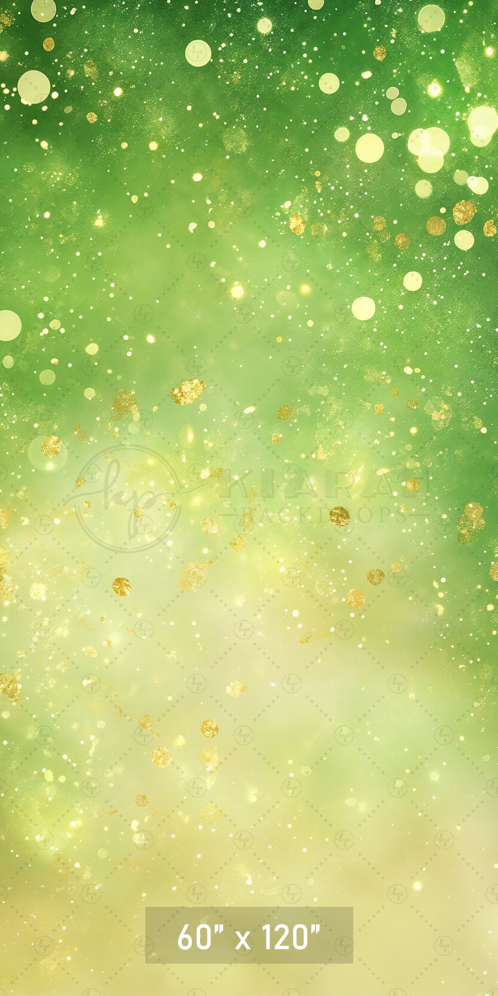 Green & Gold Glitter Bokeh Backdrop