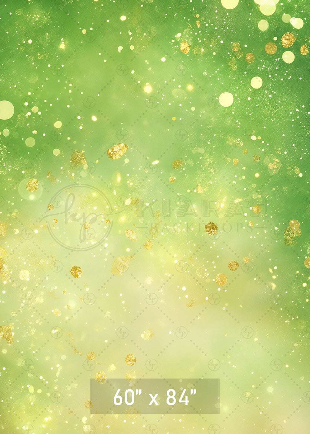 Green & Gold Glitter Bokeh Backdrop