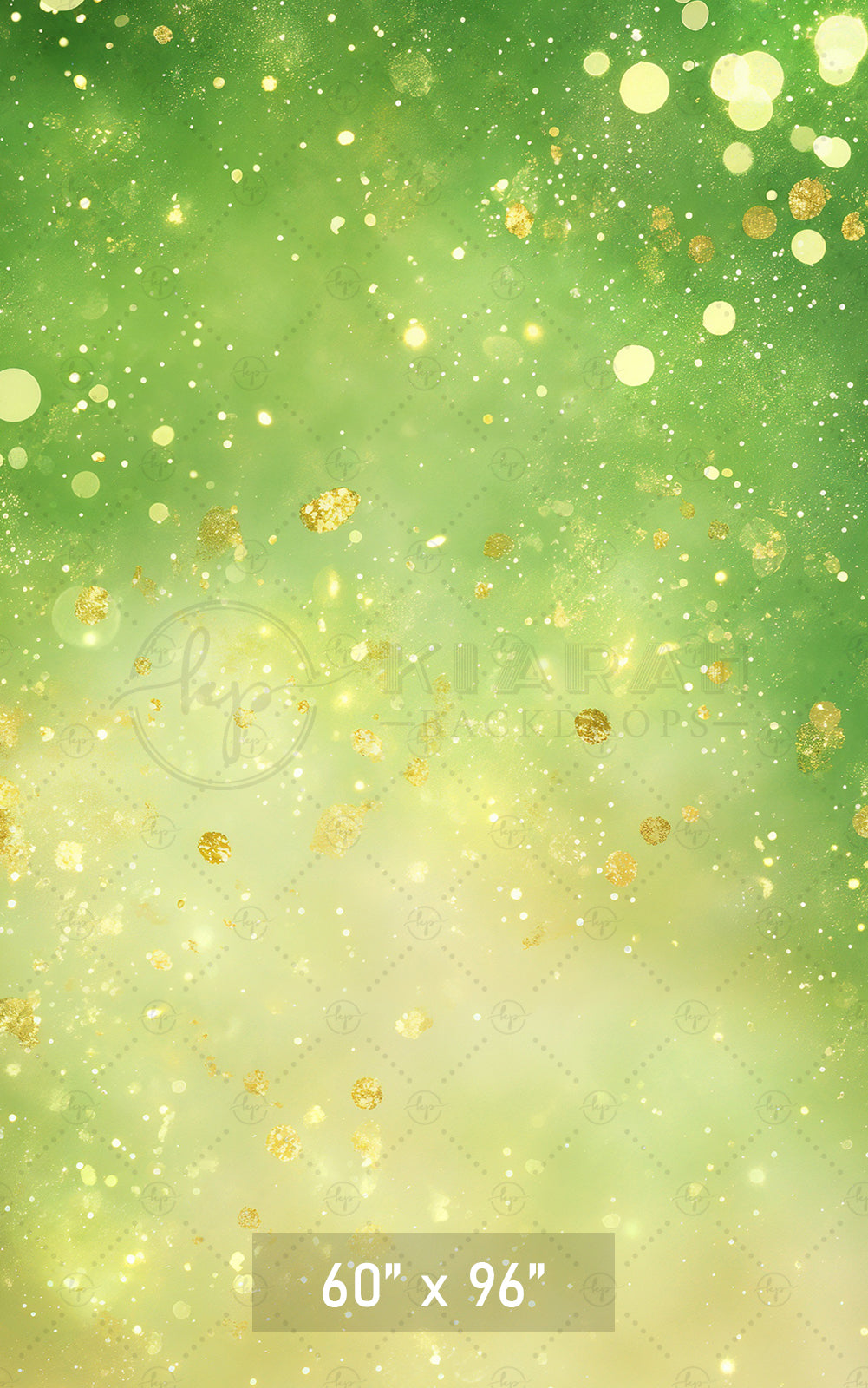 Green & Gold Glitter Bokeh Backdrop