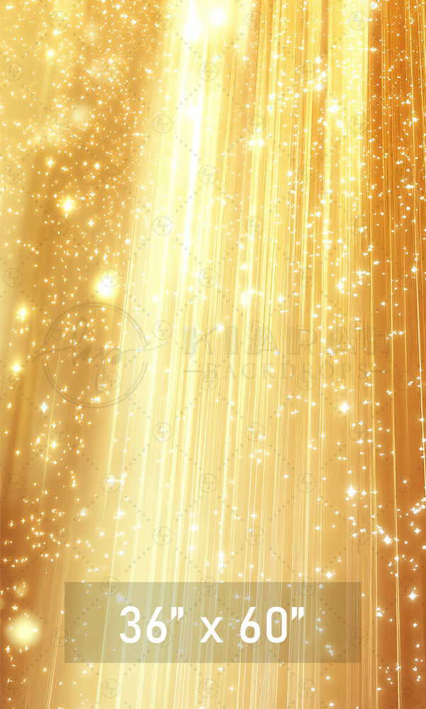 Golden Light Rays & Sparkles Backdrop