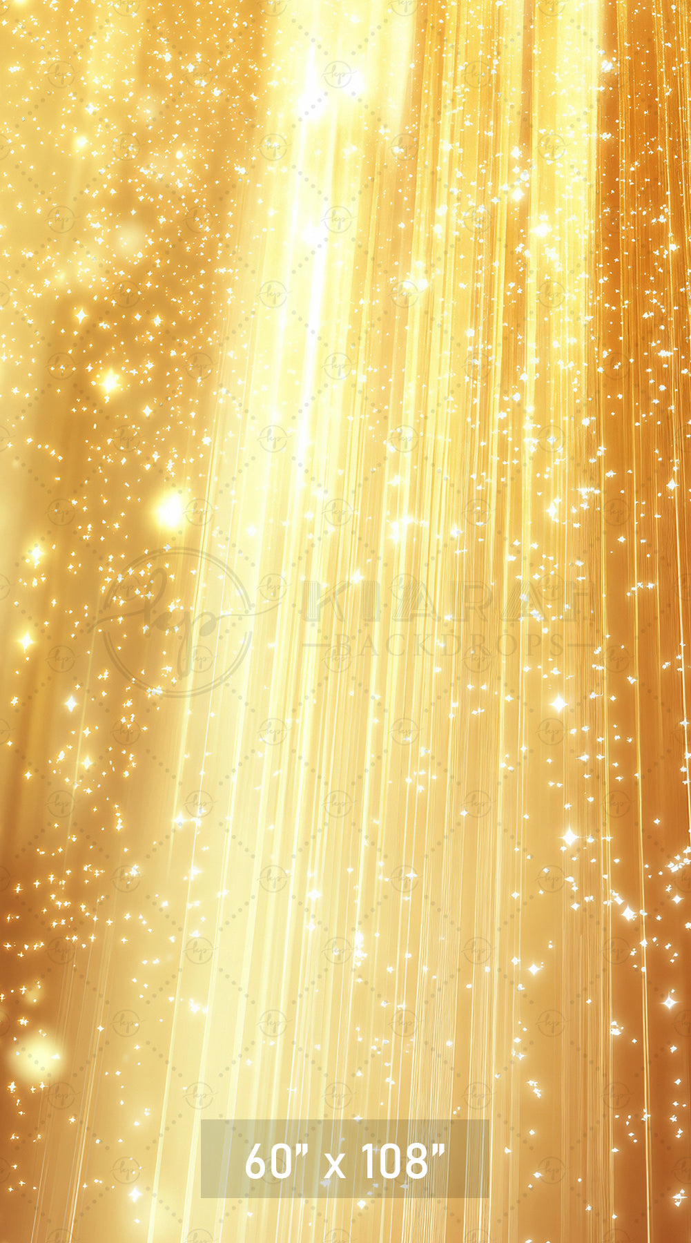 Golden Light Rays & Sparkles Backdrop