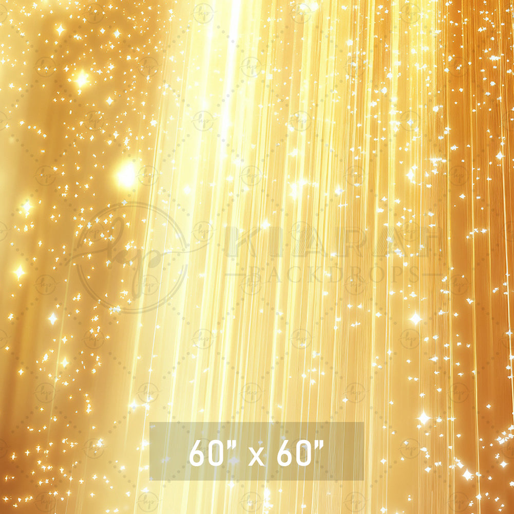 Golden Light Rays & Sparkles Backdrop