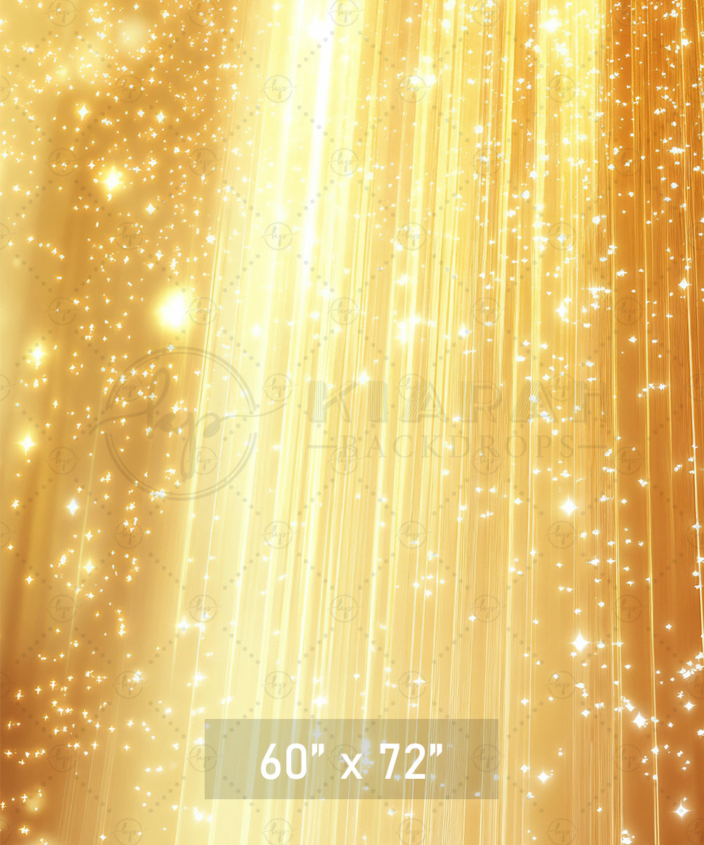 Golden Light Rays & Sparkles Backdrop