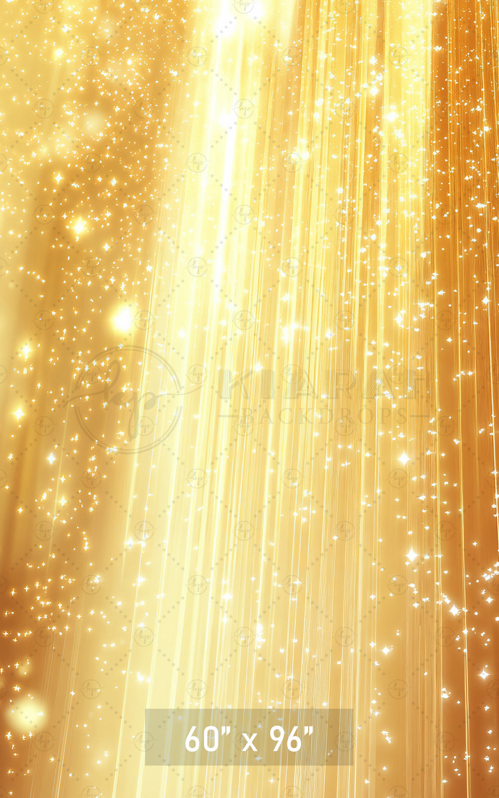 Golden Light Rays & Sparkles Backdrop