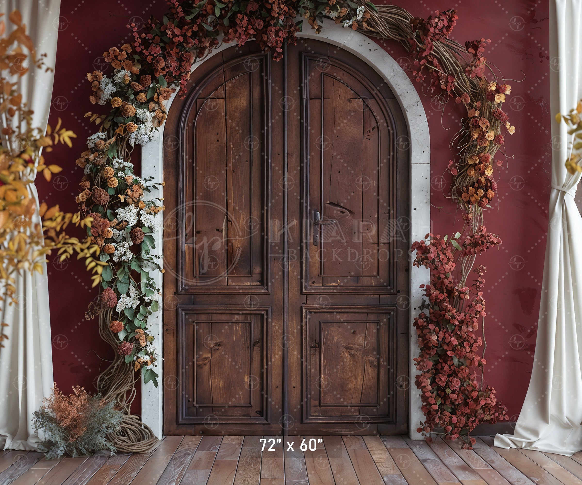 Autumn Floral Arch Doorway Backdrop