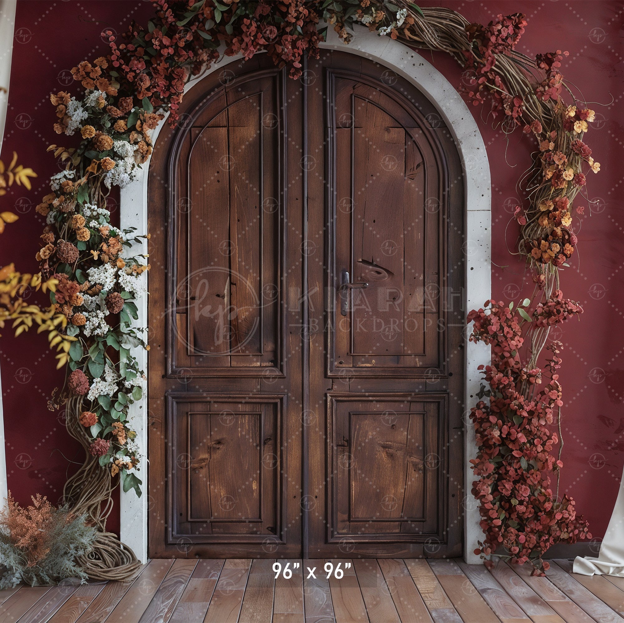 Autumn Floral Arch Doorway Backdrop