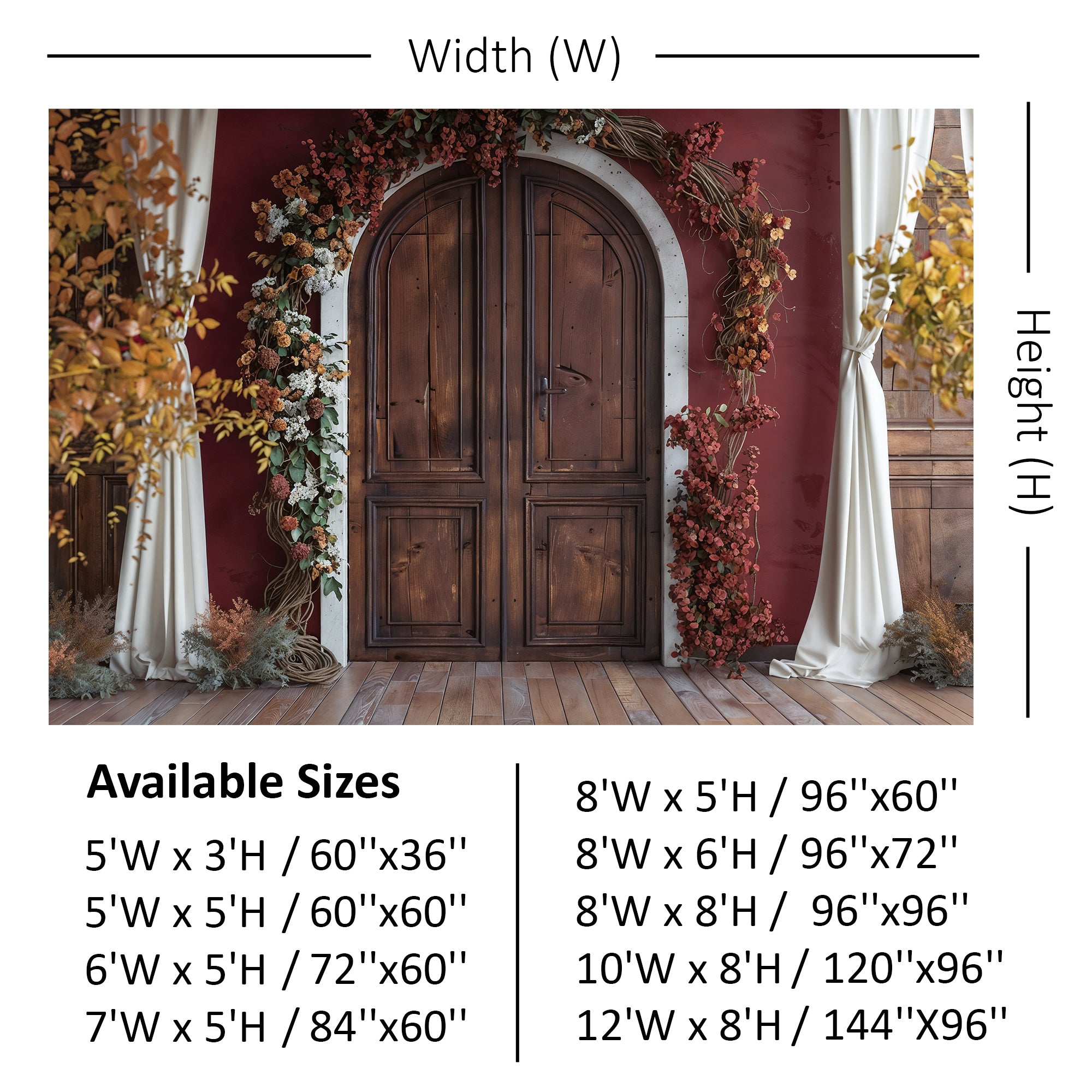 Autumn Floral Arch Doorway Backdrop